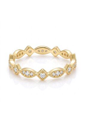Gold Tone Eternity Stackable ring band, Charmed Aroma